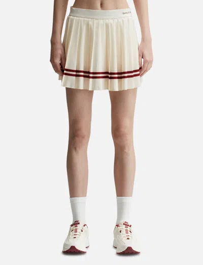 Sporty &amp; Rich Classic Logo Pleated Skirt In White