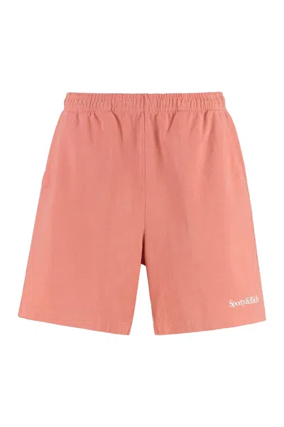 Sporty &amp; Rich Cotton Bermuda Shorts In Pink