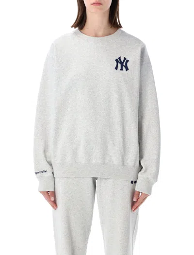 Sporty &amp; Rich Sporty & Rich Grey Heritage Yankees Crewneck Sweatshirt In Gray