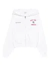 Sporty &amp; Rich Homerun Cropped Zip Hoodie In White