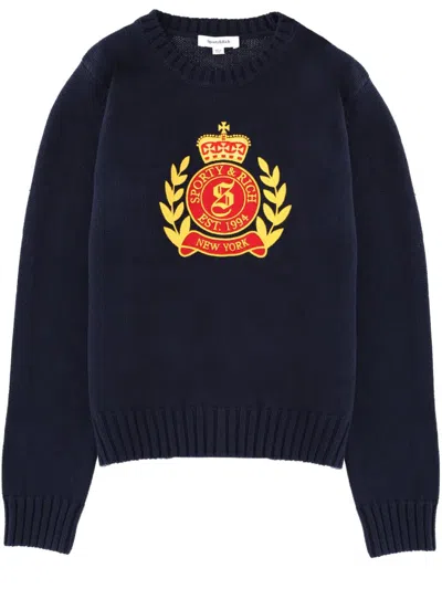 Sporty &amp; Rich Jersey With Logo In Blue