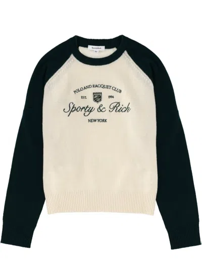 Sporty &amp; Rich Jersey With Logo In White