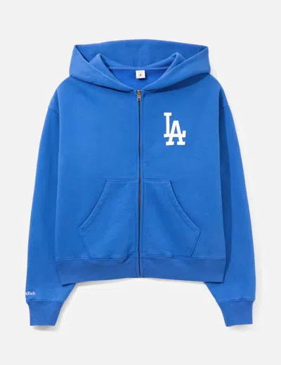 Sporty &amp; Rich La Serif Zip Hoodie In Blue/蓝色/藍色/블루/ブルー