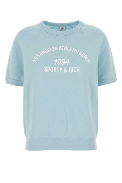Sporty &amp; Rich Light Blue Cotton Blend La Athletic Group Sweatshirt