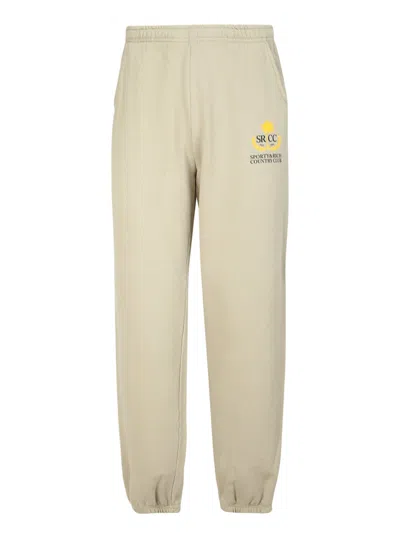 Sporty &amp; Rich Logo-print Track Pants In Neutral