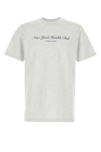 Sporty &amp; Rich Melange Grey Cotton T-shirt In Gray