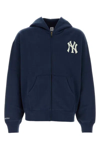 Sporty &amp; Rich Navy Blue Cotton Sweatshirt