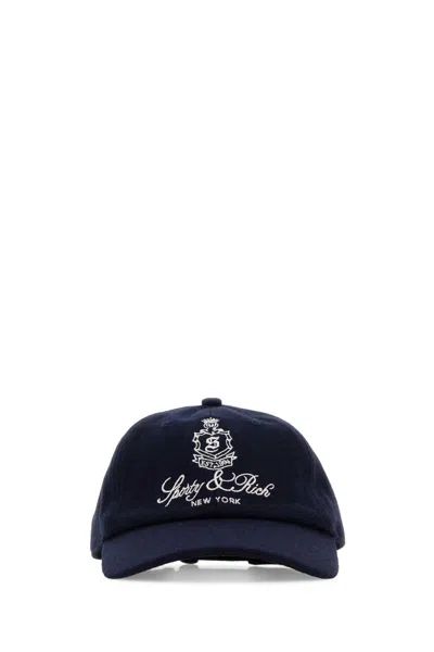 Sporty &amp; Rich Navy Blue Wool Vendome Baseball Cap