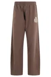 Sporty &amp; Rich Ny Crest Embroidered Wide Sweatpant In Purple