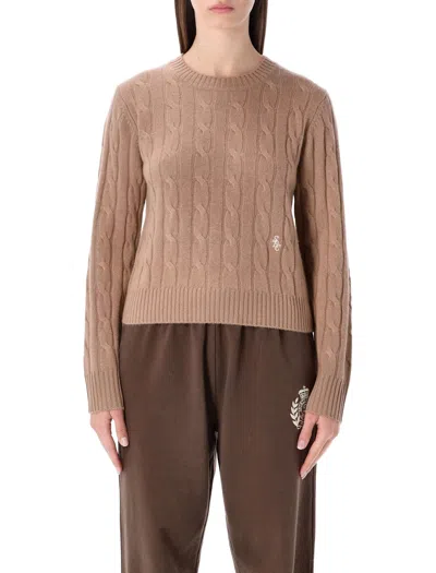 Sporty &amp; Rich S&r Cable Knit In Brown