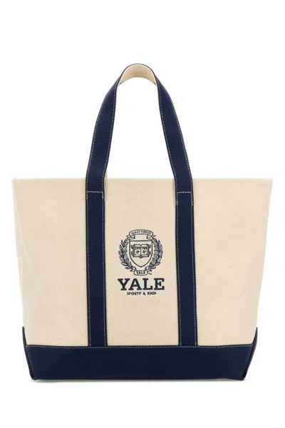 Sporty &amp; Rich Sand Canvas Yale Shopping Bag In Neutral