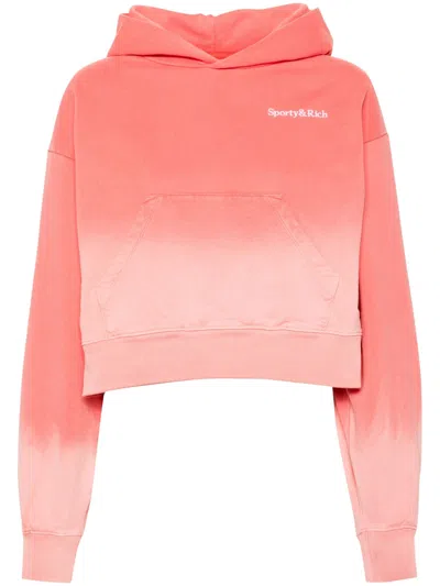 Sporty &amp; Rich Serif Logo Embroidered In Dip Dye Pink