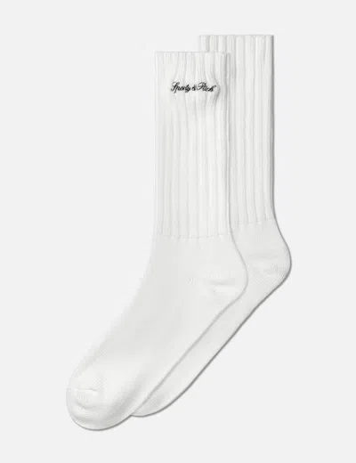 Sporty &amp; Rich Signature Logo Rib Socks In White