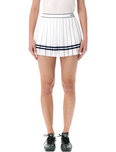 Sporty &amp; Rich Sporty & Rich Src Logo Pleated Mini Skirt In White