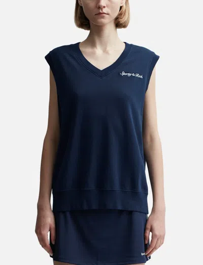 Sporty &amp; Rich Syracuse V Neck Vest In Blue