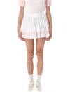 Sporty &amp; Rich Vendome Script Pleated Mini Skirt In White