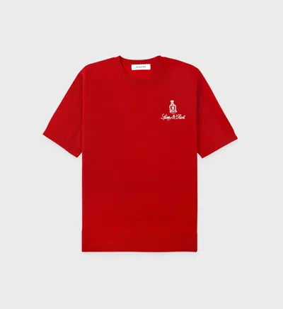 Sporty &amp; Rich Vendome Ss Merino Sweater In Red