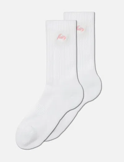 Sporty &amp; Rich X Juicy Couture Script Sock In Animal Print