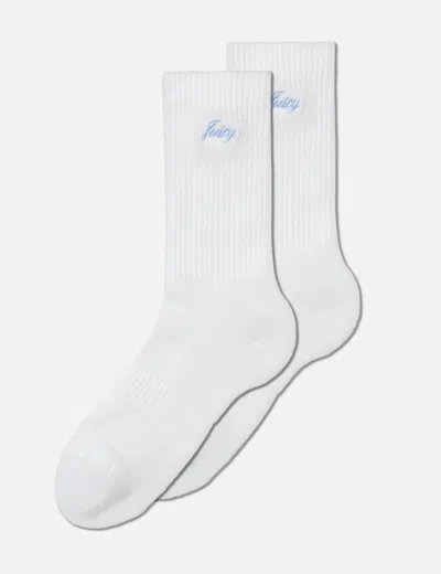 Sporty &amp; Rich X Juicy Couture Script Sock In White