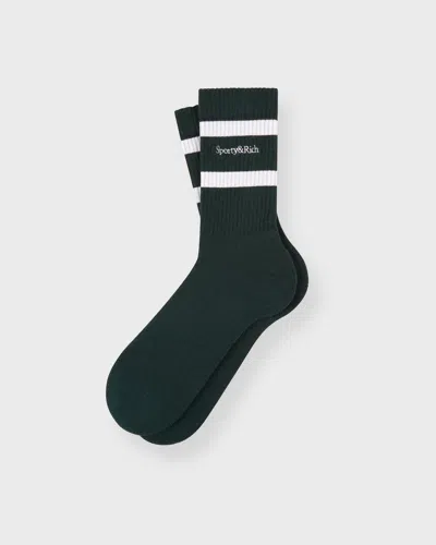 Sporty&ric Socks Serif Logo In Black