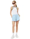Sporty And Rich '1994' Printed Cotton Shorts In Blue