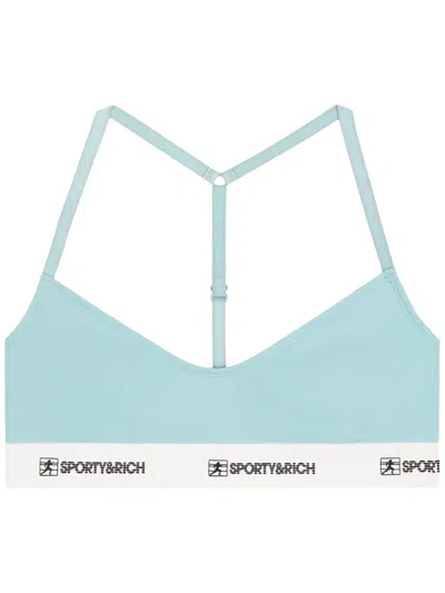 Sporty And Rich 80s Runner Sports Bra In Blue