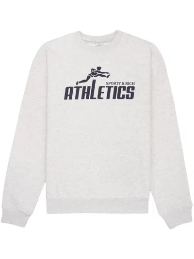 Sporty And Rich 90s Athletics Crewneck In Grey