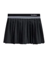 Sporty And Rich Gray Abigail Wool Pleated Miniskirt In Black