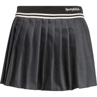 Sporty And Rich Sporty & Rich Abigail Wool Pleated Skirt In Dark Grey