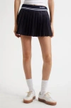 Sporty And Rich Cable Knit Polo Sweater In Navy