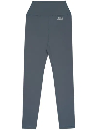 Sporty And Rich Action Logo-print Leggings In Grey