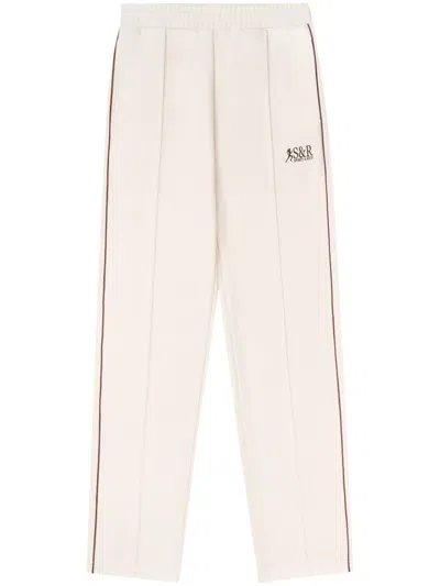 Sporty And Rich Action Logo-print Track Pants In Neutrals