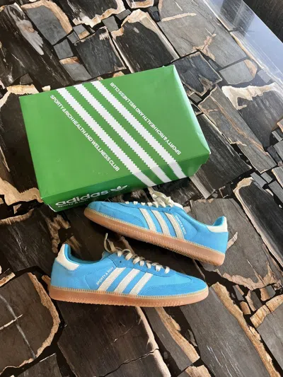 Pre-owned Sporty And Rich Adidas Sporty & Rich Samba Og Blue Rush Shoes