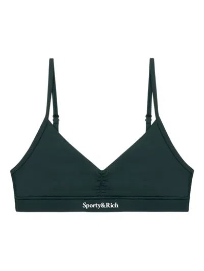 Sporty And Rich Adjustable-strap Bra Top In Green