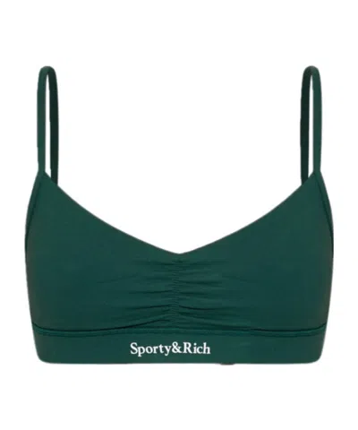 Sporty And Rich Adjustable-strap Bra Top In Green