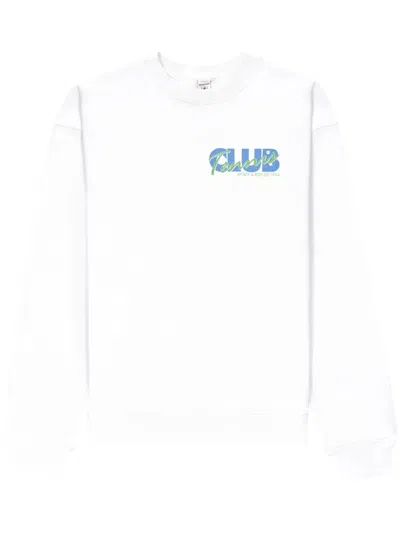 Sporty And Rich Agassi Crew-neck Sweatshirt In White