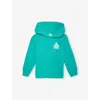Sporty And Rich Ng Green Royal Club Brand-print Cotton-blend Hoodie 2-14 In Green