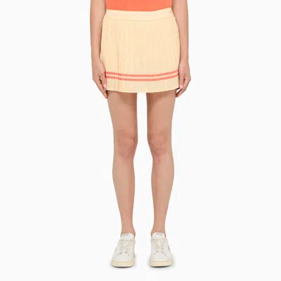 Sporty And Rich Almond Pleated Miniskirt In Beige