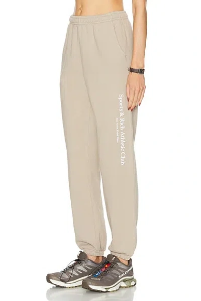 Sporty And Rich Athletic Club Sweatpant In Elephant & White