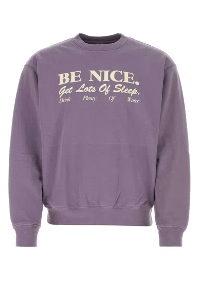 Sporty And Rich Sporty & Rich Be Nice Crewneck Sweatshirt In Purple