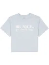 Sporty And Rich Be Nice Cropped Cotton T-shirt In Blue
