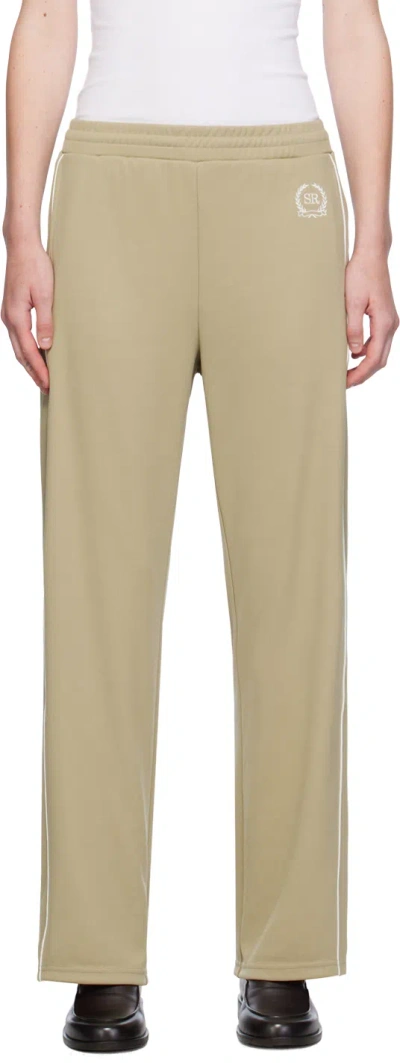 Sporty And Rich Beige Golf Embroidered Track Pants In 13 Elephant