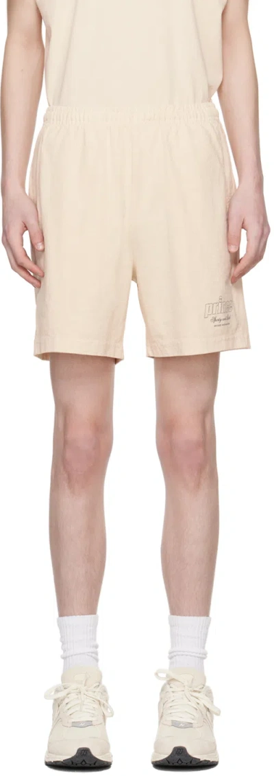 Sporty And Rich Beige Prince Edition Rebound Shorts In Cream