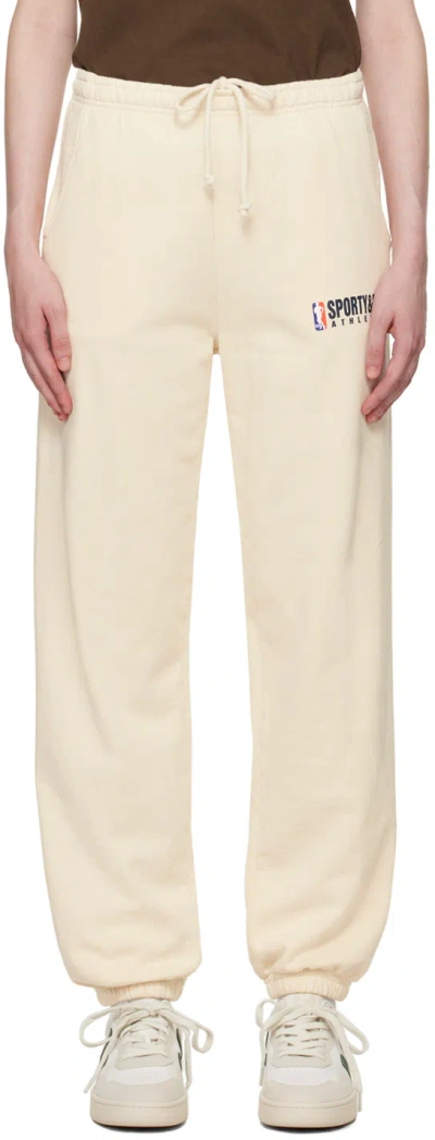 Sporty And Rich Beige Team Lounge Pants In Cream