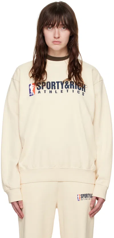 Sporty And Rich Beige Team Sweatshirt In Cream