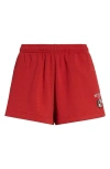 Sporty And Rich Beverly Hills Crest Sweatshorts In Ruby
