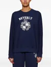 Sporty And Rich Womens Bh Crest Soft Round-neck Cotton-blend Sweatshirt Dark Navy In Blue