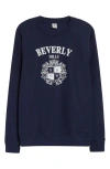 Sporty And Rich Sporty & Rich Beverly Hills Crest Graphic Sweatshirt In Dark Navy