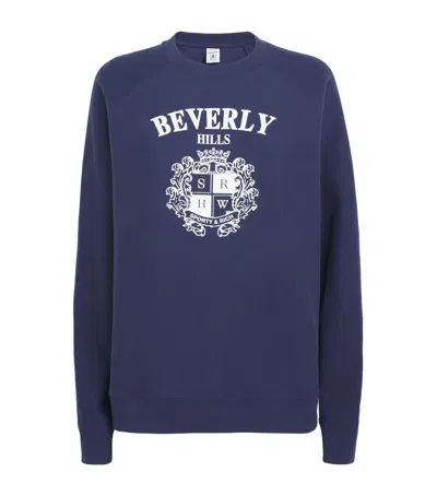 Sporty And Rich Beverly Hills Crest Sweatshirt In Navy