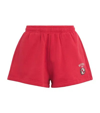 Sporty And Rich Beverly Hills Crest Sweatshorts In Red